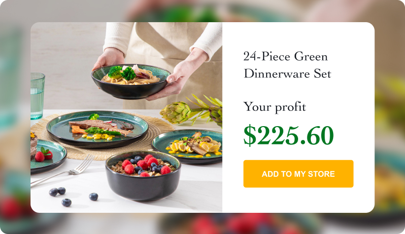 24-Piece Green Dinnerware Set