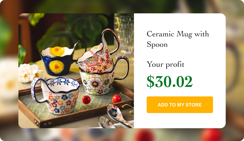 Ceramic Mug with Spoon