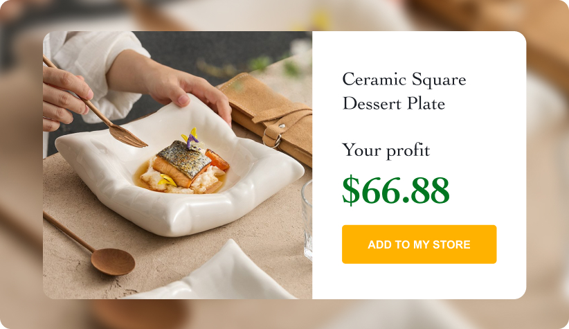 Ceramic Square Dessert Plate