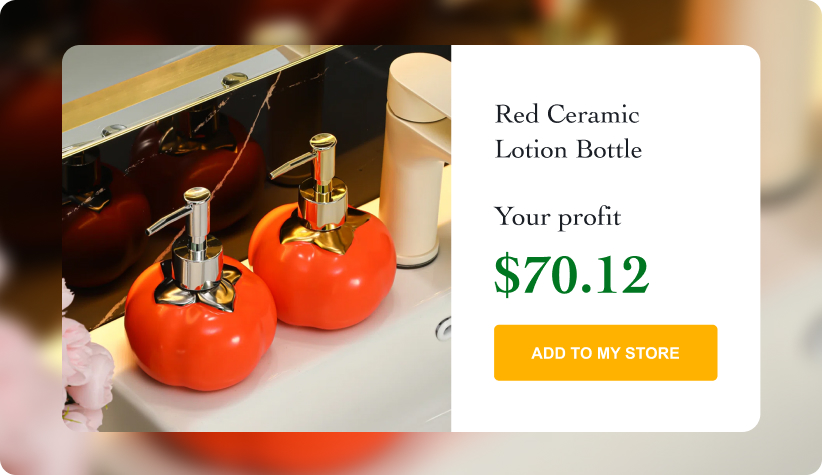 Red Ceramic Lotion Bottle