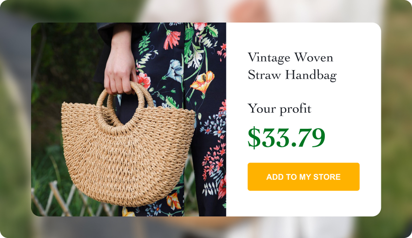 Vintage Woven Straw Handbag
