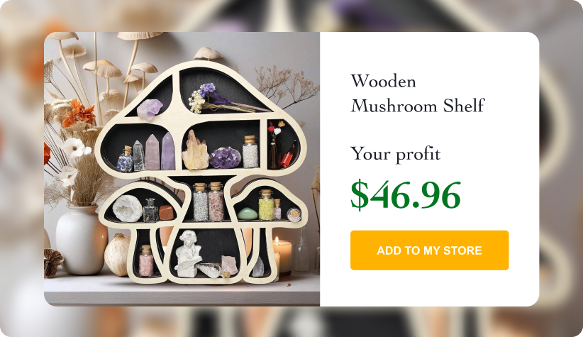 Wooden Mushroom Shelf